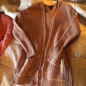F21 comfy light pink cardigan
